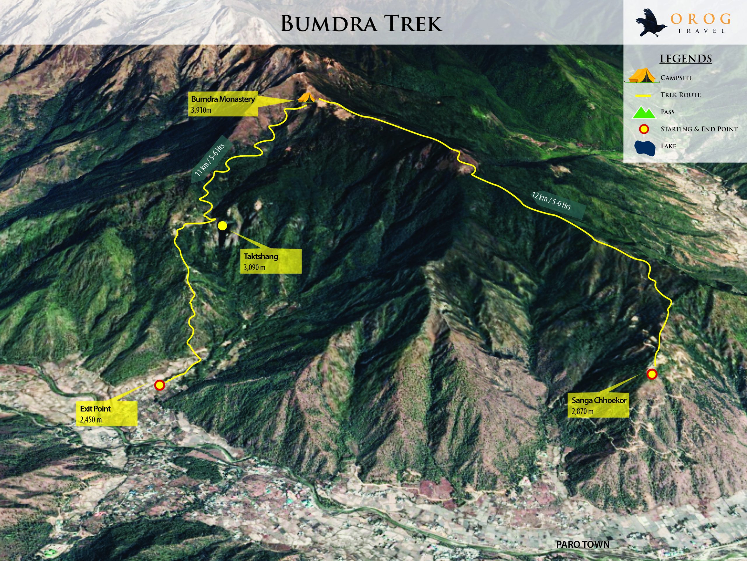 Bumdra Trek 7 days/ 6 nights maps